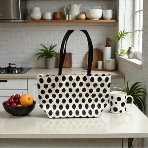 Kate Spade Large Tote Bag.  Black and White.